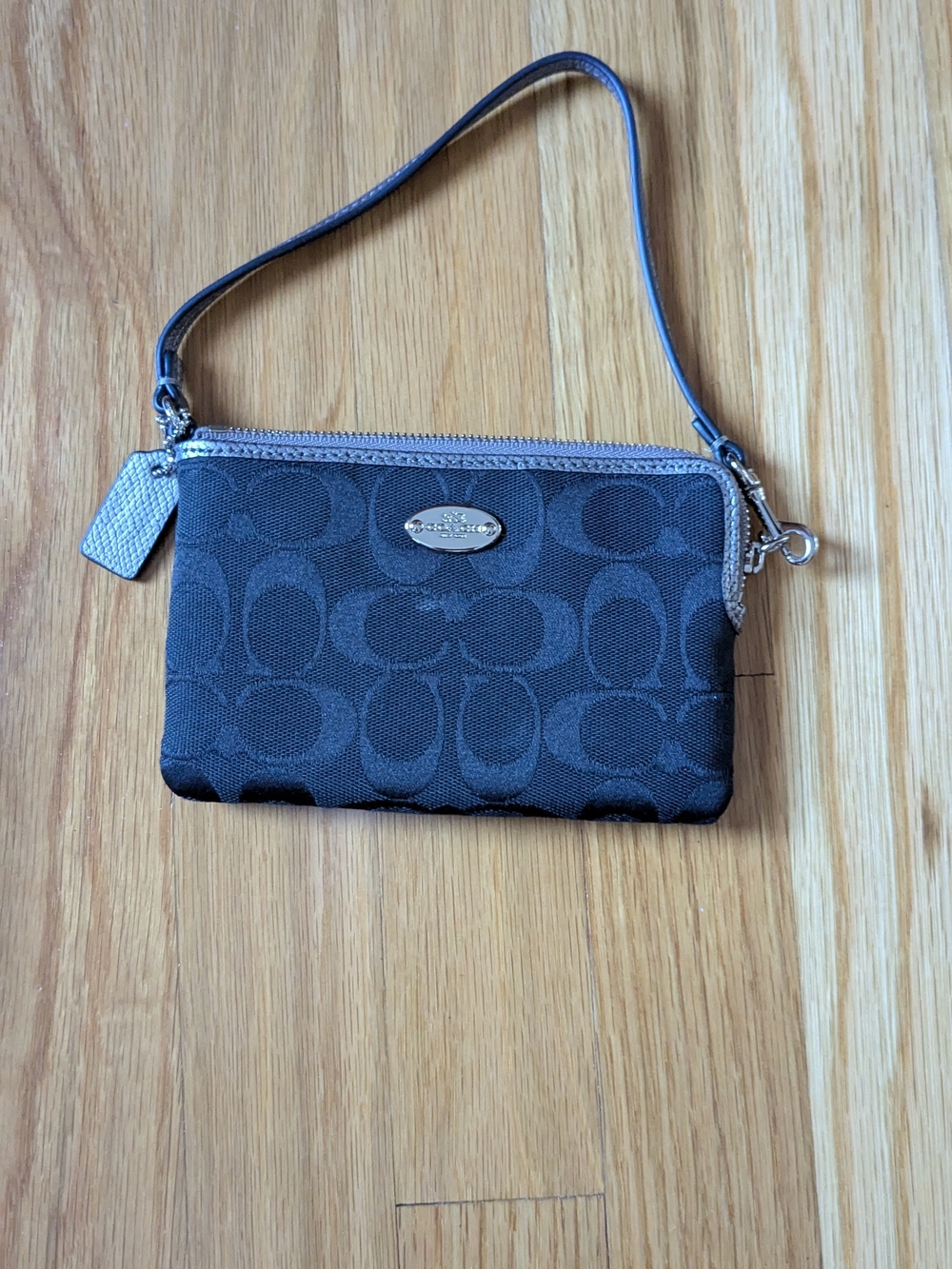Coach Black Signature Wristlet